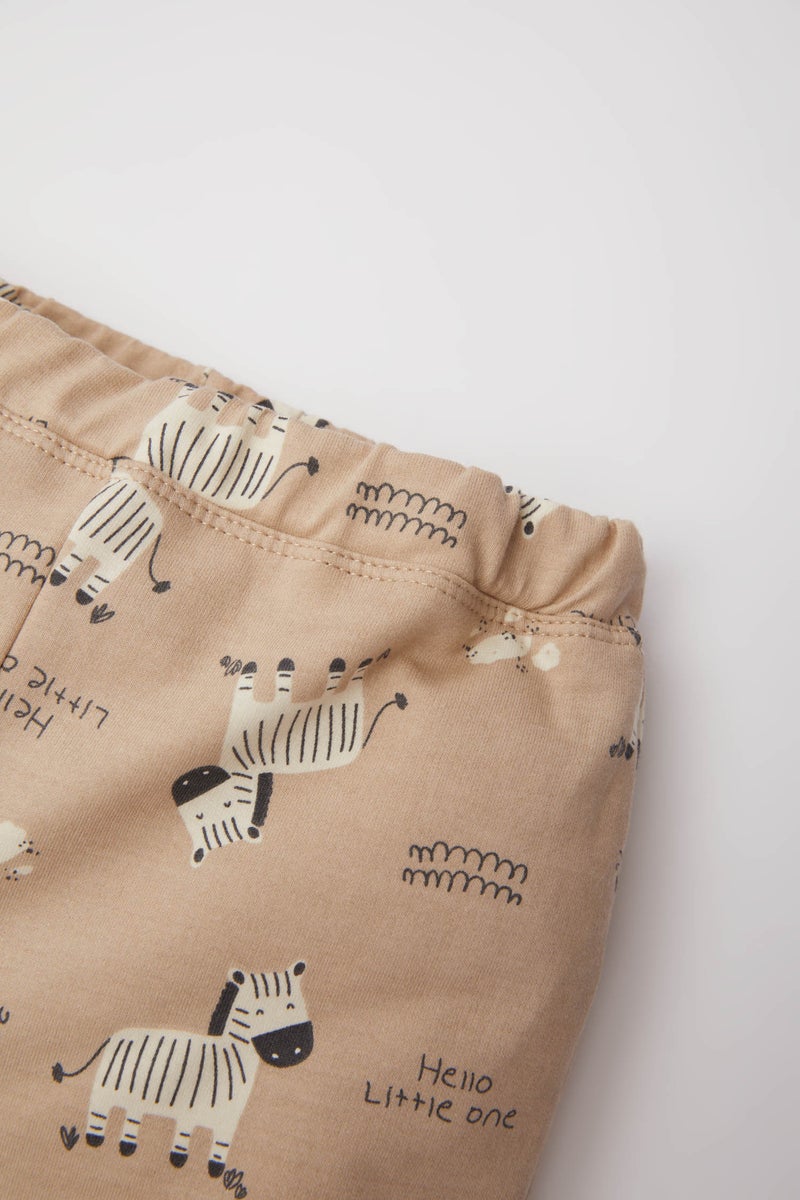 ديفاكتو طقم بيبي اولادي زيبرا تيشيرت وبنطلون قصة عادية - 3 قطع - Image 4